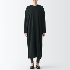 MUJI long sleeve maxi dress fleece fabric